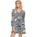 Doodle New York City Nyc Tiered Long Sleeve Mini Dress View1