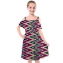 Pattern Zigzag Stripe Design Kids  Cut Out Shoulders Chiffon Dress View1