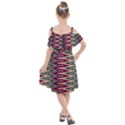 Pattern Zigzag Stripe Design Kids  Cut Out Shoulders Chiffon Dress View2