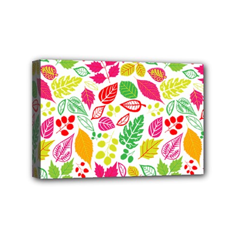 Leaves Pattern Seamless Texture Mini Canvas 6  X 4  (stretched)