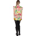 Leaves Pattern Seamless Texture Ruffle Collar Short Sleeve Chiffon Top View4