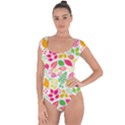 Leaves Pattern Seamless Texture Short Sleeve Leotard  View1