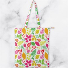 Leaves Pattern Seamless Texture Double Zip Up Tote Bag