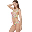 Leaves Pattern Seamless Texture Low Cut Ruffle Edge Bikini Set View2