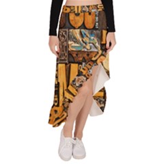 3d Letters Macro Wooden Letters Letters Textures Asymmetrical Ruffle Hem Skirt 