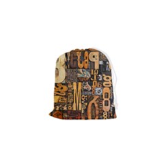 3d Letters Macro Wooden Letters Letters Textures Drawstring Pouch (xs)