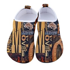 3d Letters Macro Wooden Letters Letters Textures Men s Sock-style Water Shoes