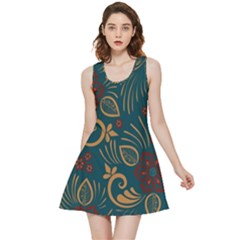 Flowers Floral Retro Flower Texture Inside Out Reversible Sleeveless Dress