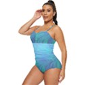Psicodelia Zyguratti Texture Cyanturquoise Retro Full Coverage Swimsuit View2
