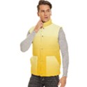 Cream Yellow To Amber Orange Linear Gradient Men s High Neck Button Up Puffer Vest View2