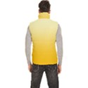 Cream Yellow To Amber Orange Linear Gradient Men s High Neck Button Up Puffer Vest View4