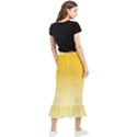 Amber Orange To Cream Yellow Linear Gradient Maxi Fishtail Chiffon Skirt View2