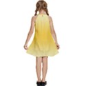 Cream Yellow To Amber Orange Bilinear Gradient Kids  Halter Collar Waist Tie Chiffon Dress View4