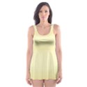 Amber Orange To Cream Yellow Bilinear Gradient Skater Dress Swimsuit View1