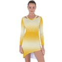 Amber Orange To Cream Yellow Bilinear Gradient Asymmetric Cut-Out Shift Dress View1