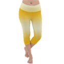 Amber Orange To Cream Yellow Bilinear Gradient Lightweight Velour Capri Yoga Leggings View1