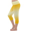 Amber Orange To Cream Yellow Bilinear Gradient Lightweight Velour Capri Yoga Leggings View2