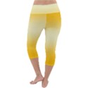 Amber Orange To Cream Yellow Bilinear Gradient Lightweight Velour Capri Yoga Leggings View4