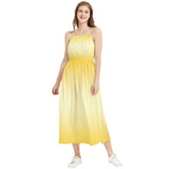Amber Orange To Cream Yellow Bilinear Gradient Boho Sleeveless Summer Dress
