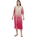Cream Yellow To Crimson Red Linear Gradient Women s Cotton 3/4 Sleeve Nightgown View1