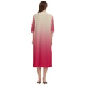 Cream Yellow To Crimson Red Linear Gradient Women s Cotton 3/4 Sleeve Nightgown View4