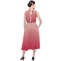Cream Yellow To Crimson Red Linear Gradient Round Neck Boho Dress View2
