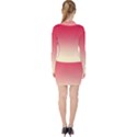 Crimson Red To Cream Yellow Linear Gradient V-neck Bodycon Long Sleeve Dress View2