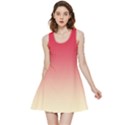 Crimson Red To Cream Yellow Linear Gradient Inside Out Reversible Sleeveless Dress View1
