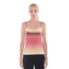 Cream Yellow To Crimson Red Bilinear Gradient Spaghetti Strap Top