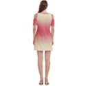 Cream Yellow To Crimson Red Bilinear Gradient Women s Cold Shoulder Round Neck Mini Dress View4