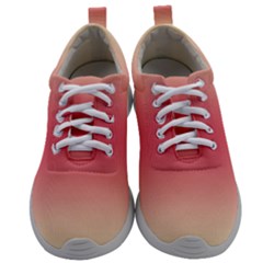 Cream Yellow To Crimson Red Bilinear Gradient Mens Athletic Shoes