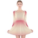 Crimson Red To Cream Yellow Bilinear Gradient Long Sleeve Velvet Skater Dress View1