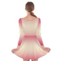 Crimson Red To Cream Yellow Bilinear Gradient Long Sleeve Velvet Skater Dress View2