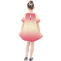 Crimson Red To Cream Yellow Bilinear Gradient Kids  Smock Dress View2