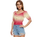 Crimson Red To Cream Yellow Bilinear Gradient Button up blouse View2