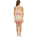 Crimson Red To Cream Yellow Bilinear Gradient Ruffle Edge Bra Cup Chiffon Mini Dress View4