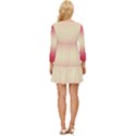 Crimson Red To Cream Yellow Bilinear Gradient Long Sleeve Babydoll Dress View4
