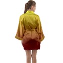 Electric Yellow To Burgundy Red Linear Gradient Long Sleeve Satin Kimono View2