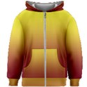 Electric Yellow To Burgundy Red Linear Gradient Kids  Zipper Hoodie Without Drawstring View1