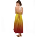 Electric Yellow To Burgundy Red Linear Gradient Halter Tie Back Dress  View2
