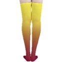 Electric Yellow To Burgundy Red Linear Gradient Thigh High Stockings View4