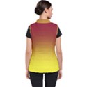 Burgundy Red To Electric Yellow Linear Gradient Women s Puffer Vest View2