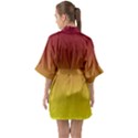 Burgundy Red To Electric Yellow Linear Gradient Half Sleeve Satin Kimono  View2