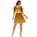 Burgundy Red To Electric Yellow Linear Gradient Shoulder Cut Out Zip Up Dress View4
