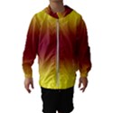 Electric Yellow To Burgundy Red Bilinear Gradient Kids  Hooded Windbreaker View1
