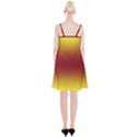 Electric Yellow To Burgundy Red Bilinear Gradient Spaghetti Strap Velvet Dress View2