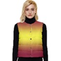 Burgundy Red To Electric Yellow Bilinear Gradient Women s Button Up Puffer Vest View1