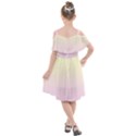 Cream Yellow To Pink Lace Linear Gradient Kids  Cut Out Shoulders Chiffon Dress View2