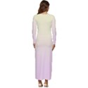 Cream Yellow To Pink Lace Linear Gradient Long Sleeve Longline Maxi Dress View4