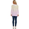 Cream Yellow To Pink Lace Linear Gradient Long Sleeve Drawstring Hooded Top View4